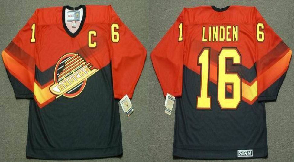 2019 Men Vancouver Canucks #16 Linden Orange CCM NHL jerseys